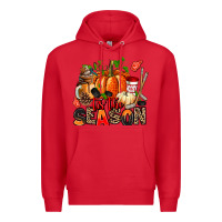 Red fall and  hockey  tis the season Premium Hoodie - AdoDesignShop