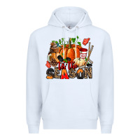 White fall and  hockey  tis the season Premium Hoodie - AdoDesignShop