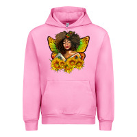 Fuchsia Pink butterfly afro woman juneteenth Urban Hoodie - AdoDesignShop