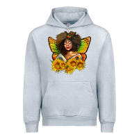 Heather Grey butterfly afro woman juneteenth Urban Hoodie - AdoDesignShop