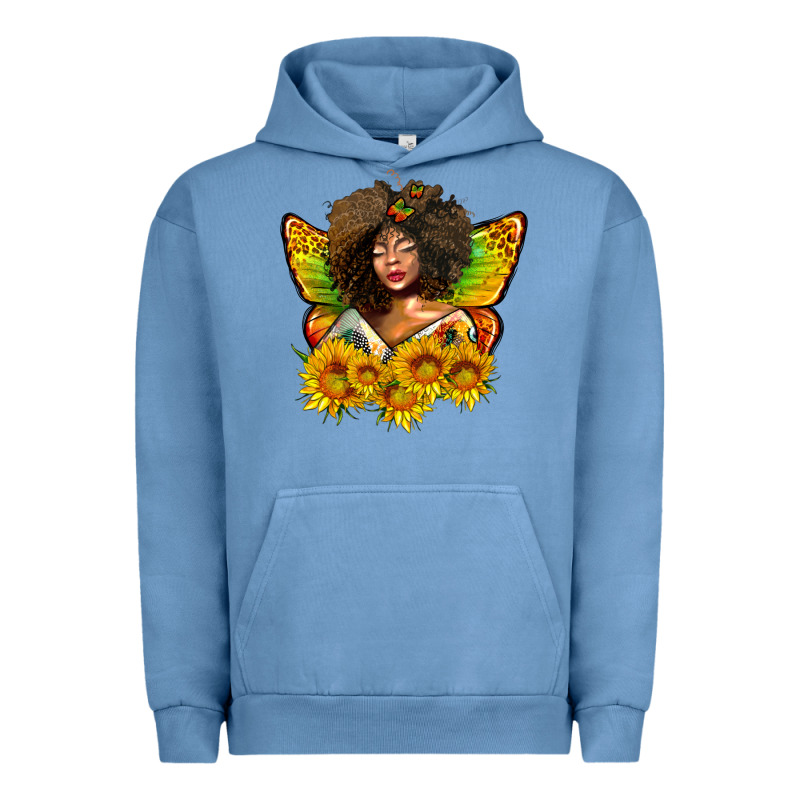 Butterfly Afro Woman Juneteenth Urban Hoodie by AdoDesignShop | Teevron