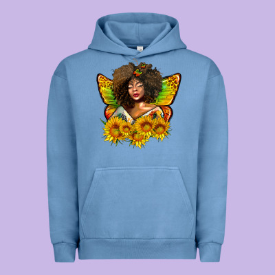 Butterfly Afro Woman Juneteenth Urban Hoodie Designed By Adodesignshop