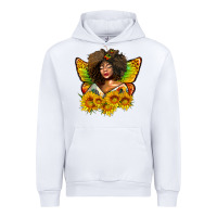 White butterfly afro woman juneteenth Urban Hoodie - AdoDesignShop