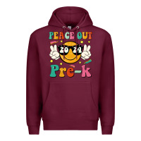 Burgundy peace out 2024 pre k Premium Hoodie - JahusDesignShop