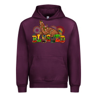Mauve Wine blessed afro woman hands Urban Hoodie - AdoDesignShop