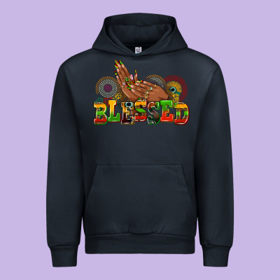 Blessed Afro Woman Hands Urban Hoodie Designed By Adodesignshop