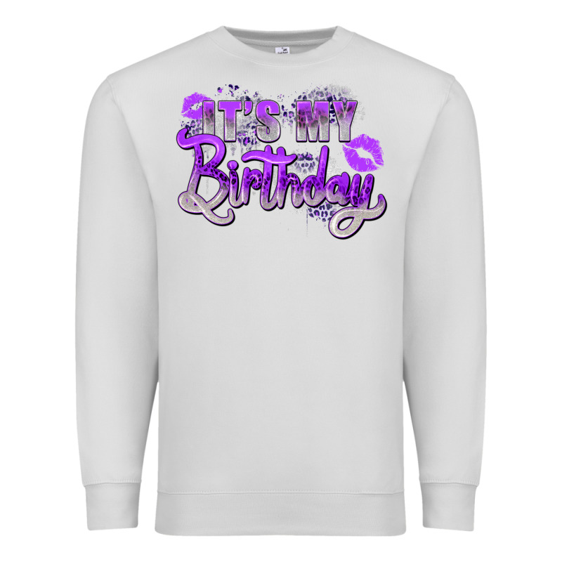 Purple Its My Birthday Premium Sweatshirt by Zillion Design Studio | Teevron