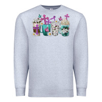 Heather Grey blessed coffee cups Premium Sweatshirt - texasbilliewilder