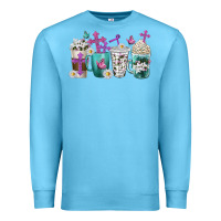 Ocean Blue blessed coffee cups Premium Sweatshirt - texasbilliewilder