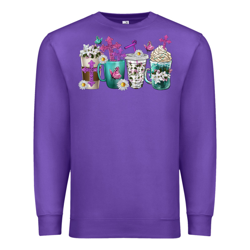 Blessed Coffee Cups Premium Sweatshirt by texasbilliewilder | Teevron
