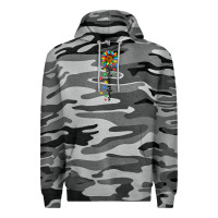 Slate Camo autism mama sunflower black Premium Hoodie - JahusDesignShop