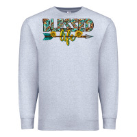 Heather Grey blessed life western Premium Sweatshirt - texasbilliewilder