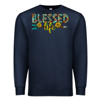 Navy blessed life western Premium Sweatshirt - texasbilliewilder