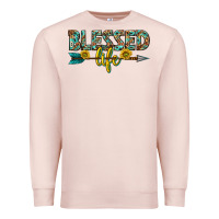 Pale Pink blessed life western Premium Sweatshirt - texasbilliewilder