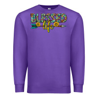 Purple blessed life western Premium Sweatshirt - texasbilliewilder