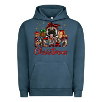Pigment Midnight Navy merry christmas pug Urban Hoodie - JahusDesignShop