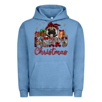 Pigment Pebble Blue merry christmas pug Urban Hoodie - JahusDesignShop