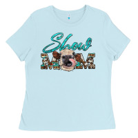Baby Blue show mom aztec cowhide heifer Ladies Tee - Artiststas