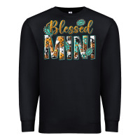 Black blessed mini with leopard and aztec Premium Sweatshirt - texasbilliewilder