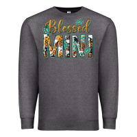 Charcoal Heather blessed mini with leopard and aztec Premium Sweatshirt - texasbilliewilder