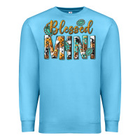 Ocean Blue blessed mini with leopard and aztec Premium Sweatshirt - texasbilliewilder