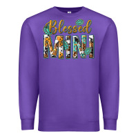 Purple blessed mini with leopard and aztec Premium Sweatshirt - texasbilliewilder