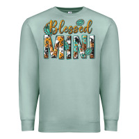 Seafoam blessed mini with leopard and aztec Premium Sweatshirt - texasbilliewilder