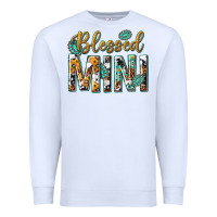 White blessed mini with leopard and aztec Premium Sweatshirt - texasbilliewilder