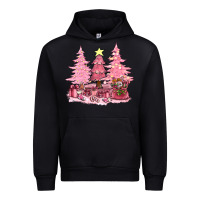 Black pink christmas trees with gift box bbs Urban Hoodie - BundleAndBundleShop
