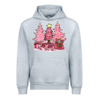 Heather Grey pink christmas trees with gift box bbs Urban Hoodie - BundleAndBundleShop