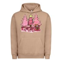 Pigment Burro pink christmas trees with gift box bbs Urban Hoodie - BundleAndBundleShop
