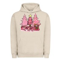 Pigment French Oak pink christmas trees with gift box bbs Urban Hoodie - BundleAndBundleShop