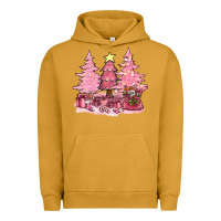 Pigment Peanut Butter pink christmas trees with gift box bbs Urban Hoodie - BundleAndBundleShop