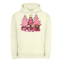 Pigment Pistachio pink christmas trees with gift box bbs Urban Hoodie - BundleAndBundleShop