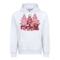 White pink christmas trees with gift box bbs Urban Hoodie - BundleAndBundleShop