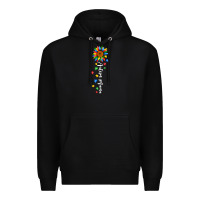 Black autism mama sunflower white Premium Hoodie - JahusDesignShop