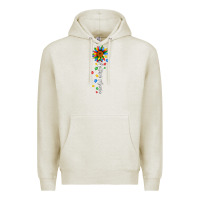 Oatmeal Heather autism mama sunflower white Premium Hoodie - JahusDesignShop