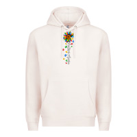 Pale Pink autism mama sunflower white Premium Hoodie - JahusDesignShop