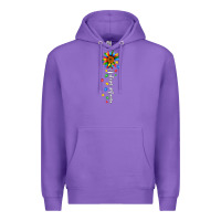 Purple autism mama sunflower white Premium Hoodie - JahusDesignShop