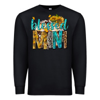 Black blessed mini with sunflowers Premium Sweatshirt - texasbilliewilder