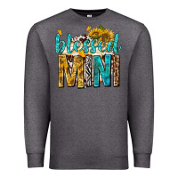 Charcoal Heather blessed mini with sunflowers Premium Sweatshirt - texasbilliewilder