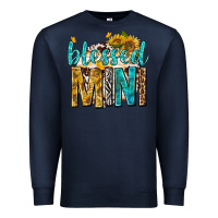 Navy blessed mini with sunflowers Premium Sweatshirt - texasbilliewilder