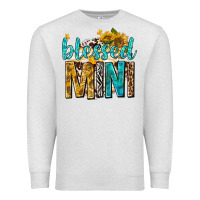 Oatmeal Heather blessed mini with sunflowers Premium Sweatshirt - texasbilliewilder