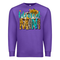 Purple blessed mini with sunflowers Premium Sweatshirt - texasbilliewilder