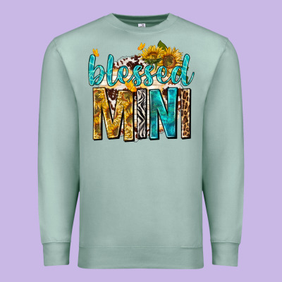 Premium Sweatshirt blessed mini with sunflowers