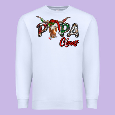 Premium Sweatshirt Papa Claus With Long Horn Western Christmas