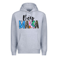 Heather Grey boy mama white Premium Hoodie - JahusDesignShop