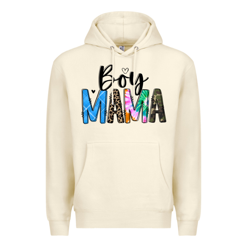 Boy Mama White Premium Hoodie by JahusDesignShop | Teevron
