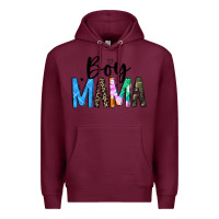 Burgundy boy mama white Premium Hoodie - JahusDesignShop