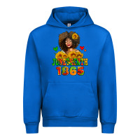 Cobalt afro woman juneteenth 1865 Urban Hoodie - AdoDesignShop